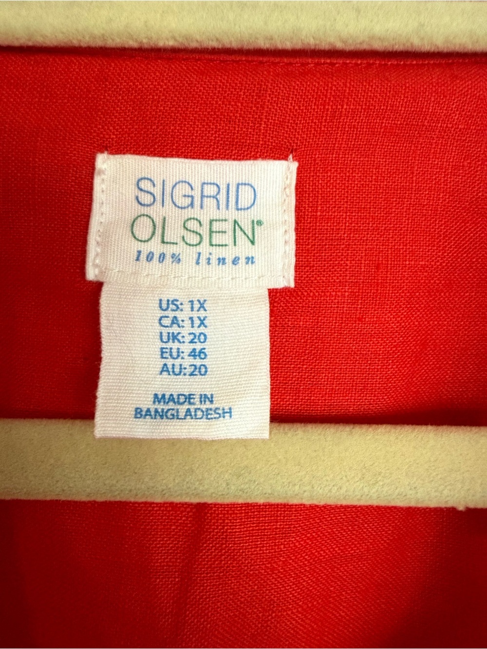 Sigrid Olsen Vibrant Red Linen Shirt - Picture 3 of 4